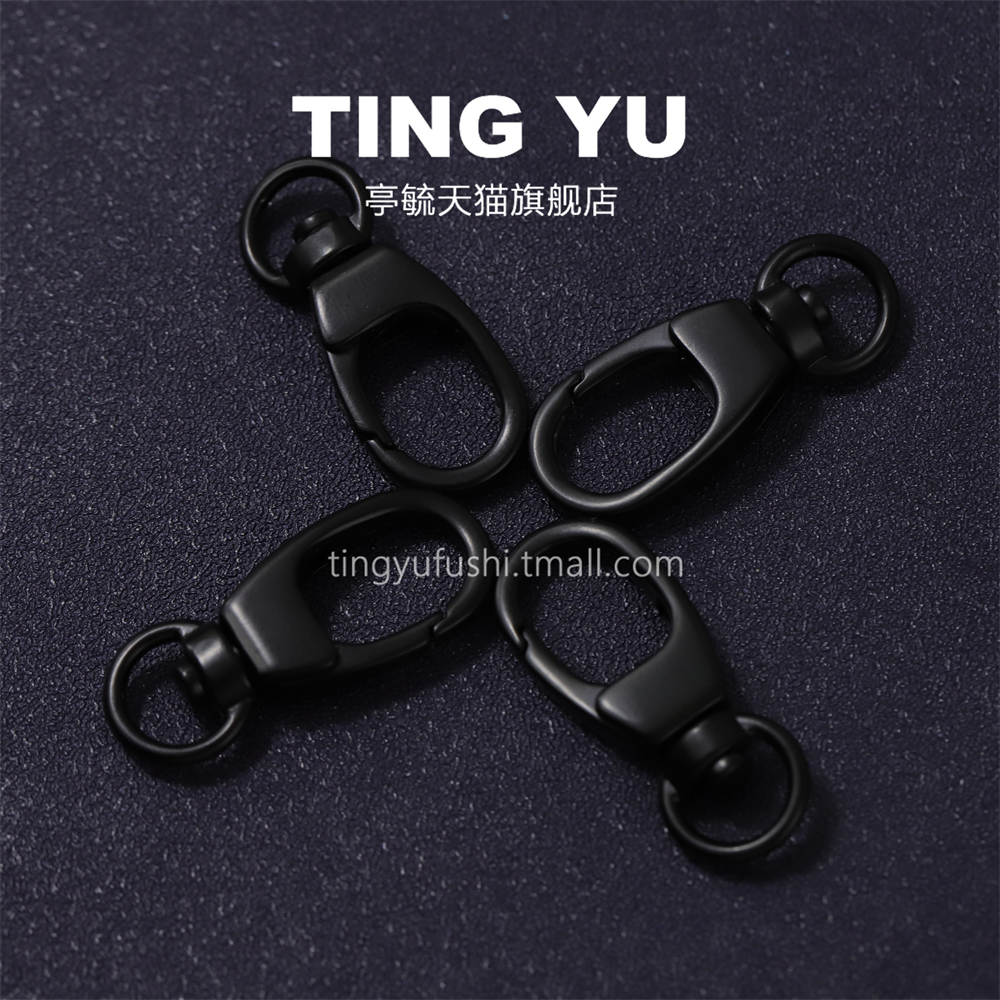 小号包包带拉链黑色钥匙扣龙虾扣弹簧扣圆圈背包装饰挂件水桶包扣 - 图1