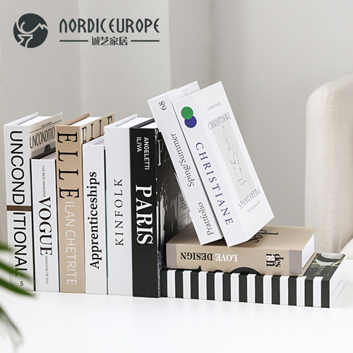 简约现代假书仿真书装饰品道具摆设模型北欧风格创意客厅书柜摆件 - 图1