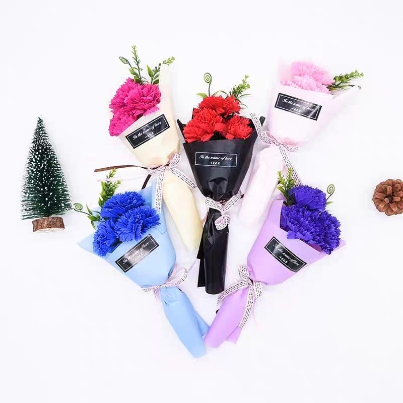 妇女情人节礼物香皂玫瑰花单支康乃馨仿真肥皂花束地推活动小礼品