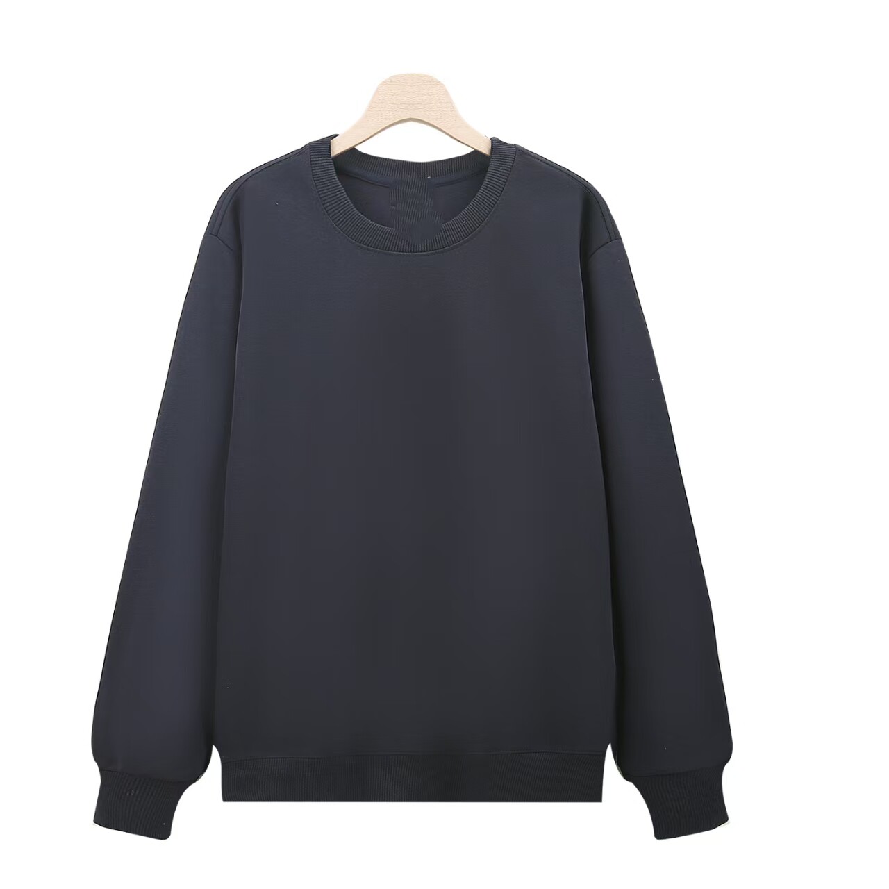 Men's round neck solid color spring and autumn sweatshirt
