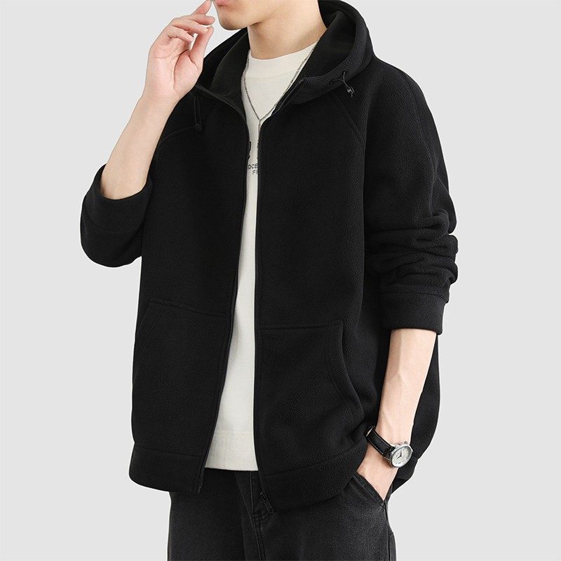 外套男秋冬季双面绒卫衣开衫连帽摇粒绒痞帅加厚加绒保暖夹克秋装,淘宝优惠券,粉丝福利购,淘宝优惠卷