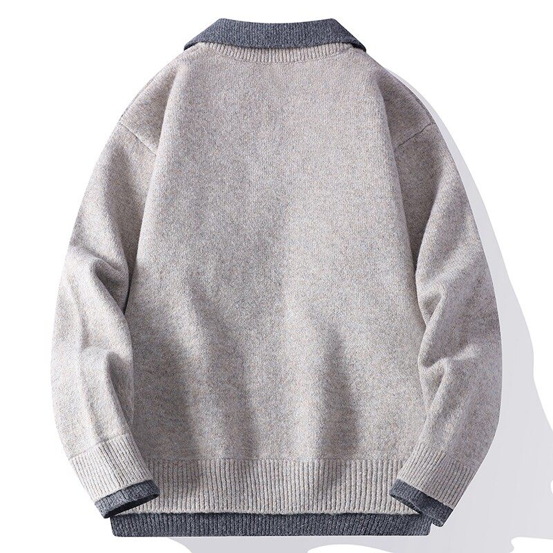 设计感假两件毛衣男士2025新款秋冬季加厚保暖打底针织衫百搭线衣,淘宝优惠券,粉丝福利购,淘宝优惠卷