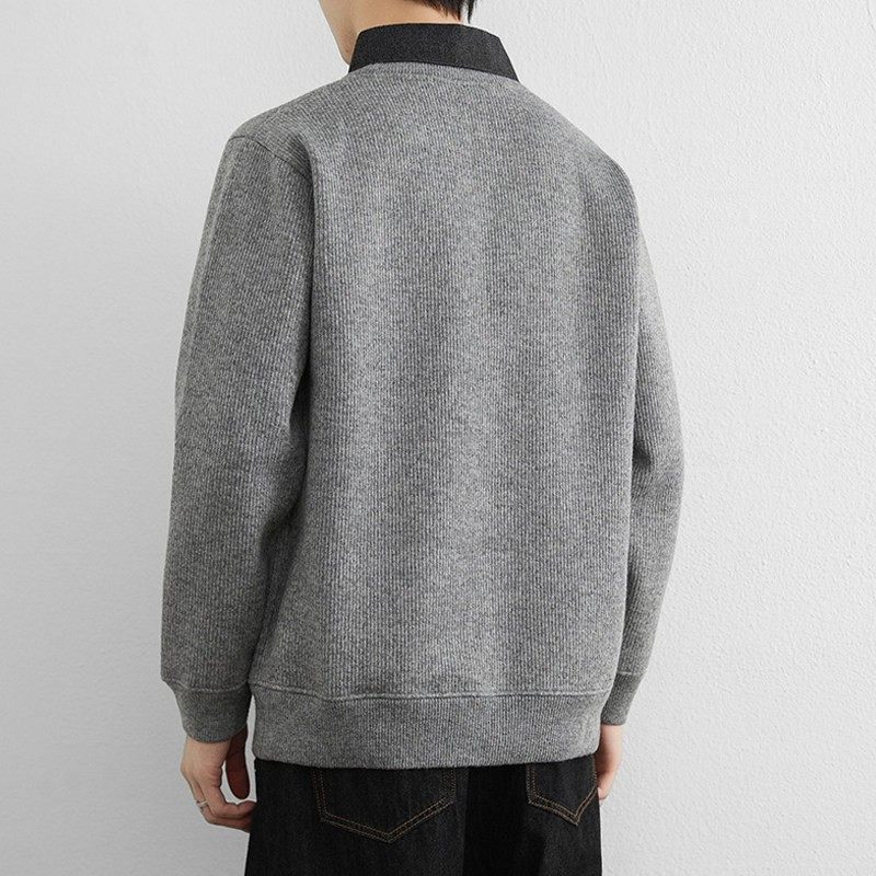 高级感重磅假两件卫衣男秋冬季加绒加厚衬衫领长袖打底衫翻领上衣,淘宝优惠券,粉丝福利购,淘宝优惠卷