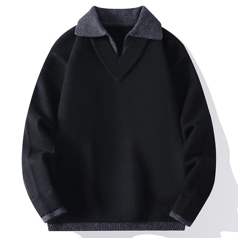 设计感假两件毛衣男士2025新款秋冬季加厚保暖打底针织衫百搭线衣,淘宝优惠券,粉丝福利购,淘宝优惠卷