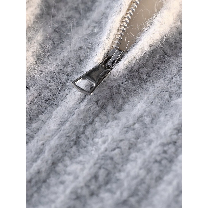 半拉链羊毛混纺立领毛衣男冬季宽松肌理感高领加厚慵懒风针织外套,淘宝优惠券,粉丝福利购,淘宝优惠卷