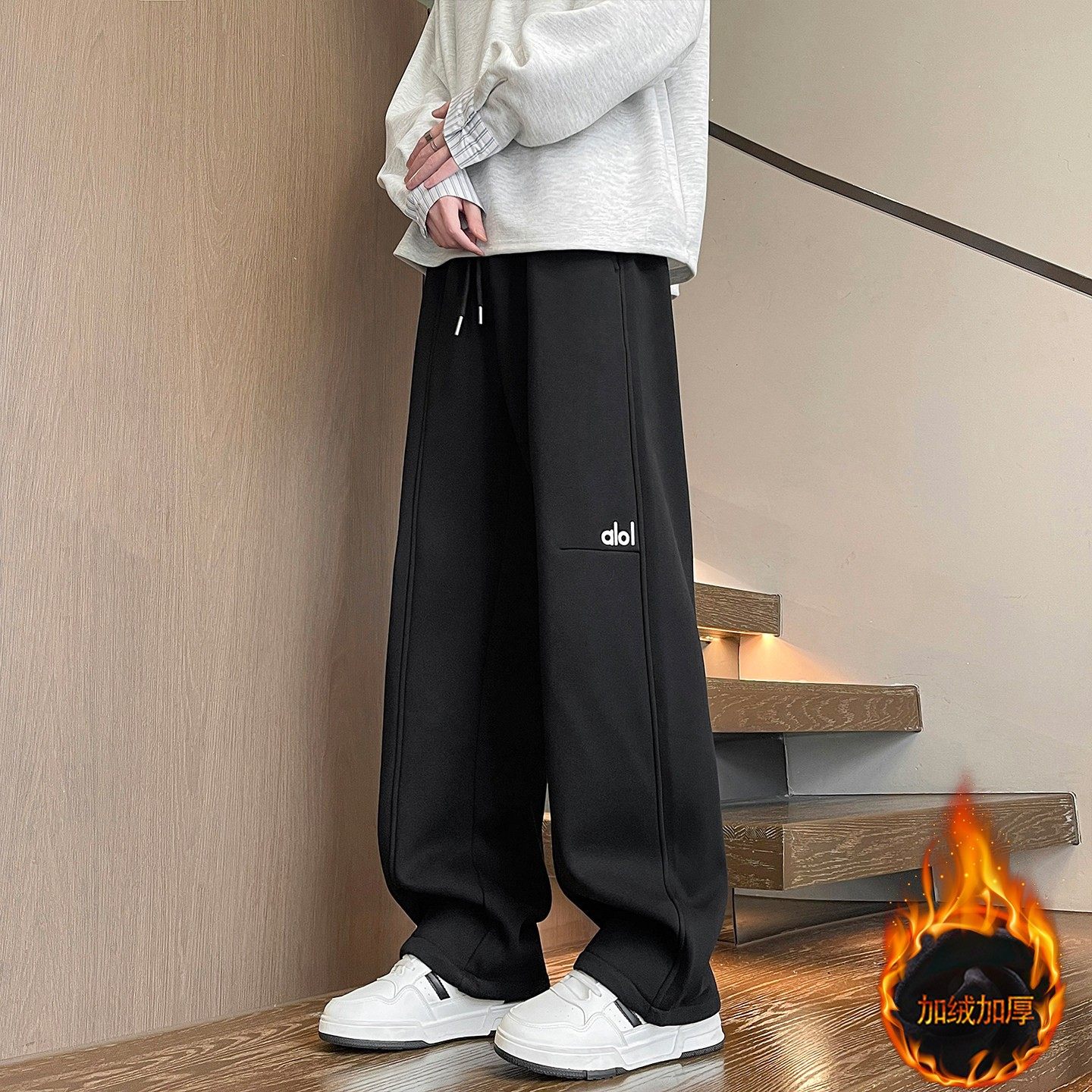 秋冬款休闲长裤子男孩初高中学生加绒加厚青少年帅气大童纯棉卫裤,淘宝优惠券,粉丝福利购,淘宝优惠卷