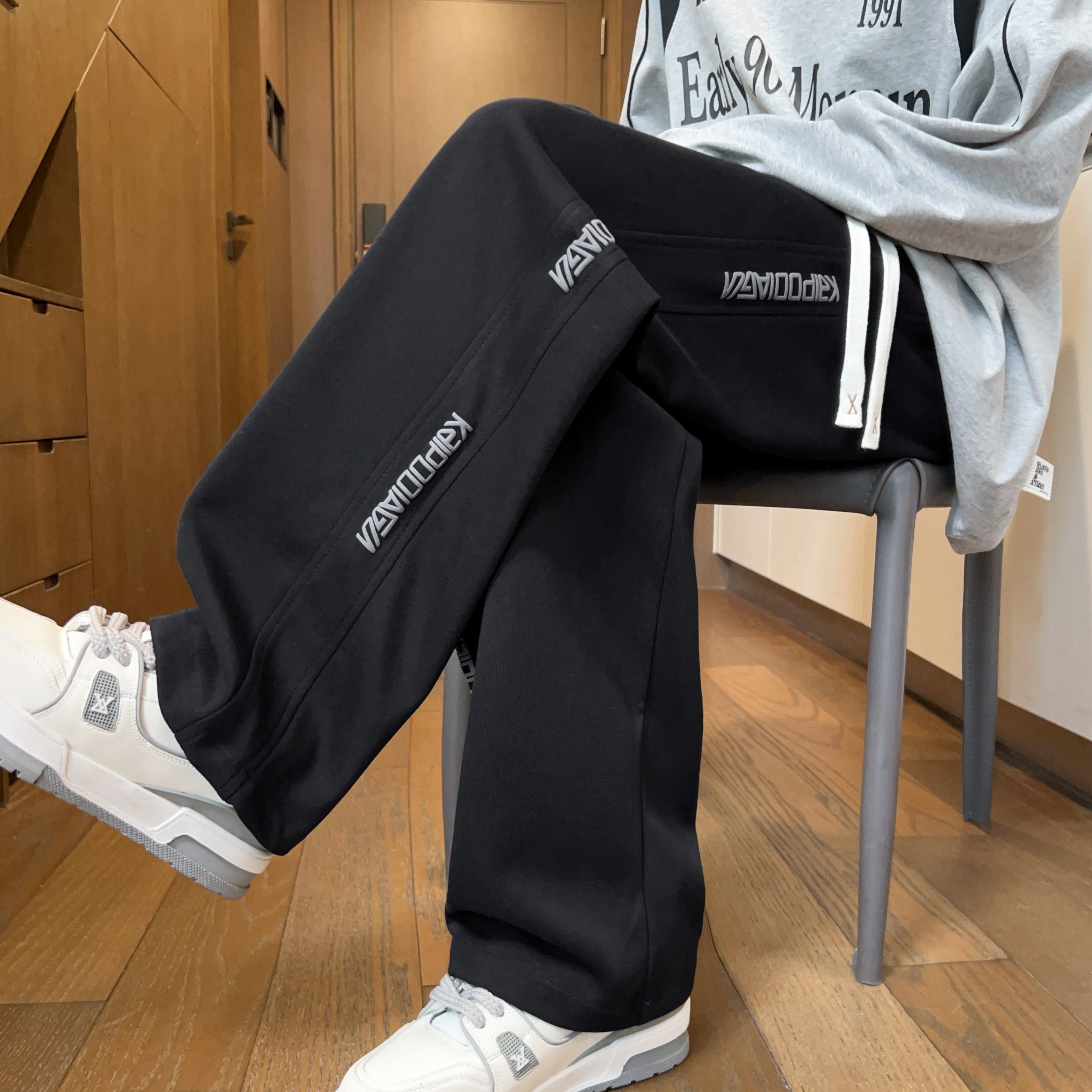 秋冬季休闲长裤子加绒男孩高中初中学生运动裤青少年大童帅气卫裤,淘宝优惠券,粉丝福利购,淘宝优惠卷