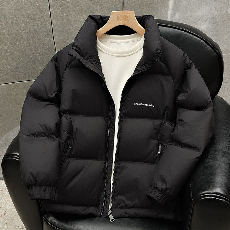 温暖轻薄款羽绒服男冬季2025新款痞帅立领防寒服黑金发热冬装外套,淘宝优惠券,粉丝福利购,淘宝优惠卷