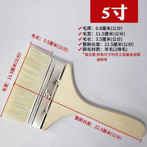 羊毛刷清洁软毛小刷子不掉毛油漆乳胶涂料刷耐高温烘焙烧烤羊毛刷 - 图2
