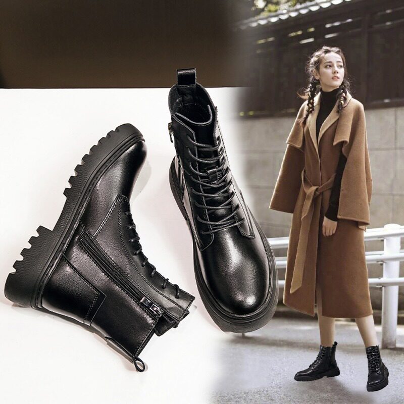 真皮子女2022年秋冬款英伦马丁靴 荔季马丁靴