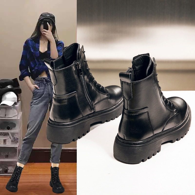 真皮子女2022年秋冬款英伦马丁靴 荔季马丁靴