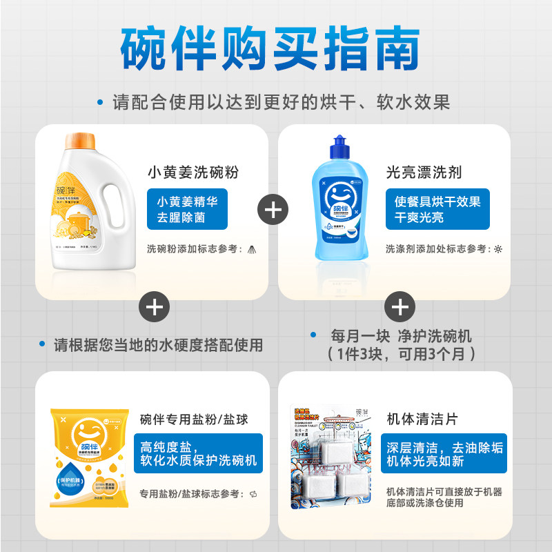 碗伴美的出品西门子方太小黄姜 碗伴洗碗机用洗涤剂