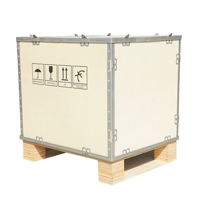 大秦包装钢带箱定制可拆卸卡扣木箱免熏蒸胶合板钢边箱出口木箱 - 图3