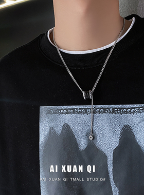 钛钢弹簧项链时尚潮男水洗不掉色