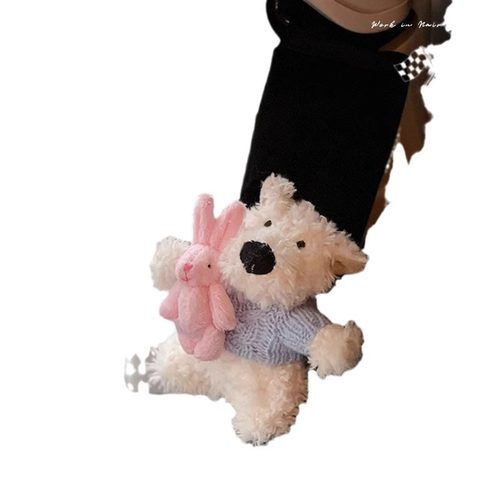 汽车安全带护肩套可爱网红西高地毛绒小狗防勒创意可爱装饰安全带 - 图3