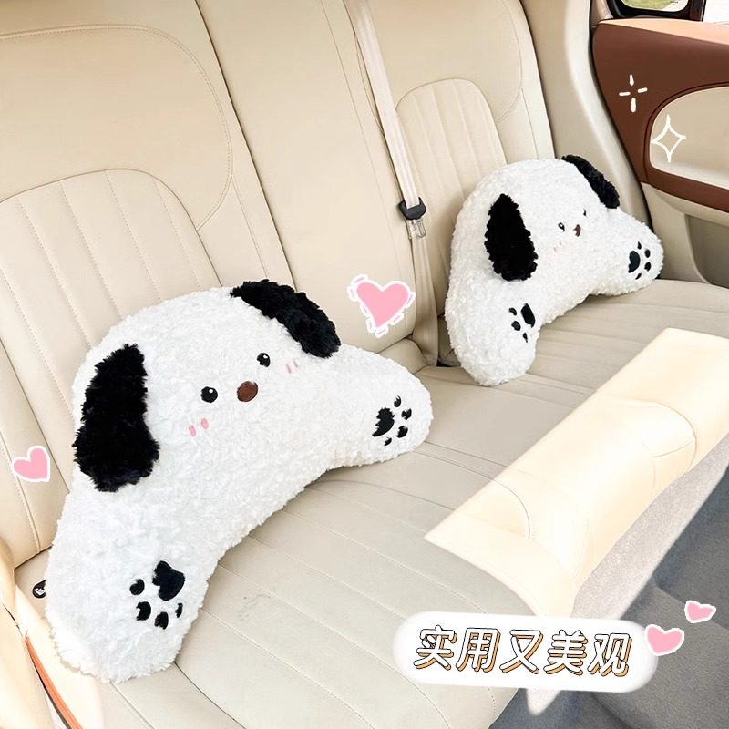汽车头枕护颈枕可爱小趴狗毛绒腰靠车内靠枕创意枕头车载座椅靠垫,淘宝优惠券,粉丝福利购,淘宝优惠卷