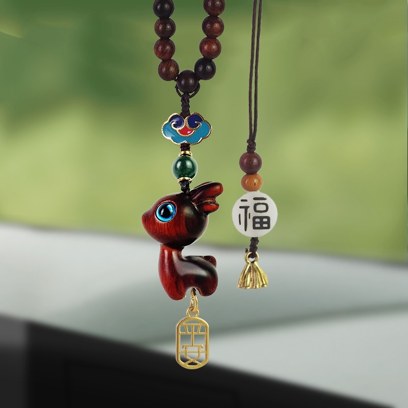 一鹿平安汽车挂件车内吊饰吊坠男女保一路平安符车载后视镜挂饰品 - 图1