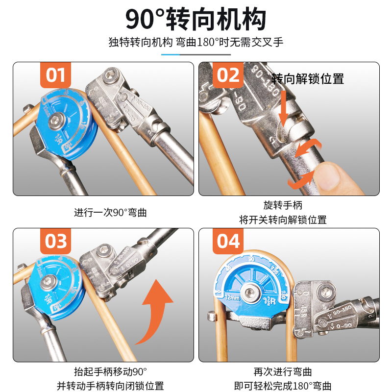 不锈钢管手动弯管器规格6/8多用10mm12mm14/16铜管铝管弯管器 - 图1