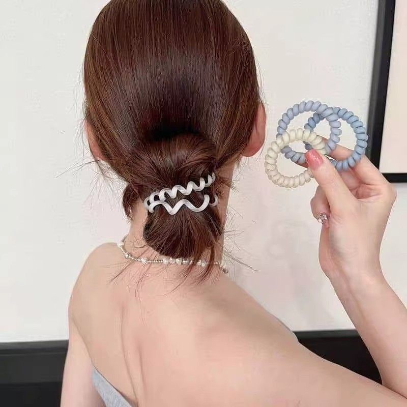 磨砂电话线发圈女高弹力耐用扎头发橡皮筋头绳2024马尾不伤发头饰,淘宝优惠券,粉丝福利购,淘宝优惠卷