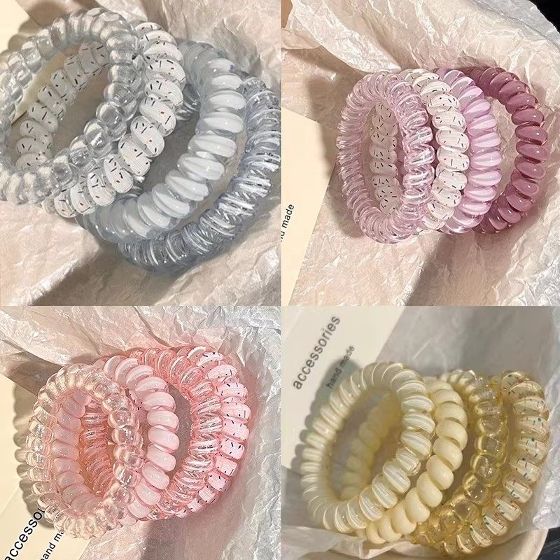 磨砂电话线发圈女高弹力耐用扎头发橡皮筋头绳2024马尾不伤发头饰,淘宝优惠券,粉丝福利购,淘宝优惠卷