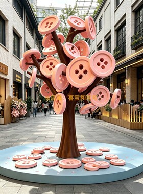 大型创意纽扣树网红打卡景观