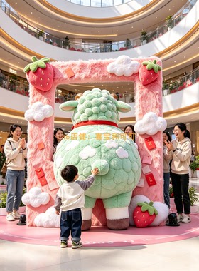 毛绒小羊相框打卡拍照框定制
