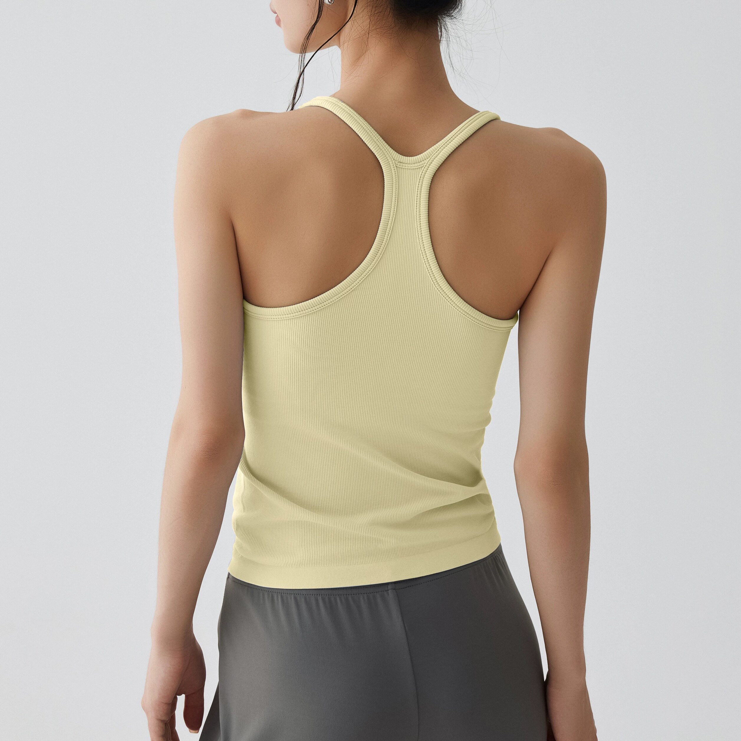 带胸垫健身女孩运动背心防震速干跑步内衣弹力工字吊带瑜伽服上衣