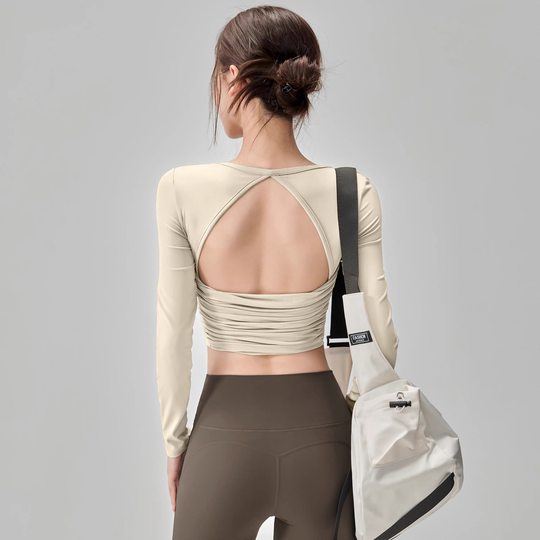 Vêtements de yoga à coupe fixe, haut à manches longues, Pilates, fitness