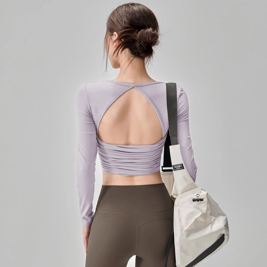 Vêtements de yoga à coupe fixe, haut à manches longues, Pilates, fitness