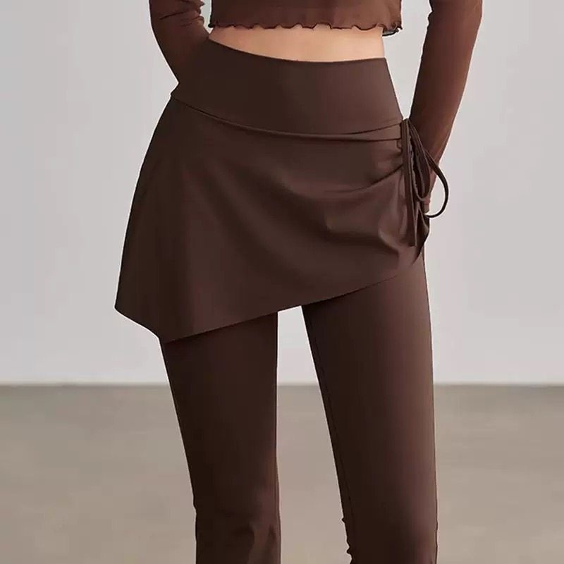 假两件瑜伽裤女高腰提臀健身裤无尴尬微喇裤跑步训练高弹运动长裤,淘宝优惠券,粉丝福利购,淘宝优惠卷