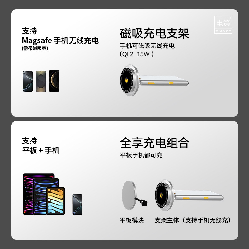 适用问界m7m9m8磁吸平板支架智尊享尚界s800魔吸接口后排手机配件