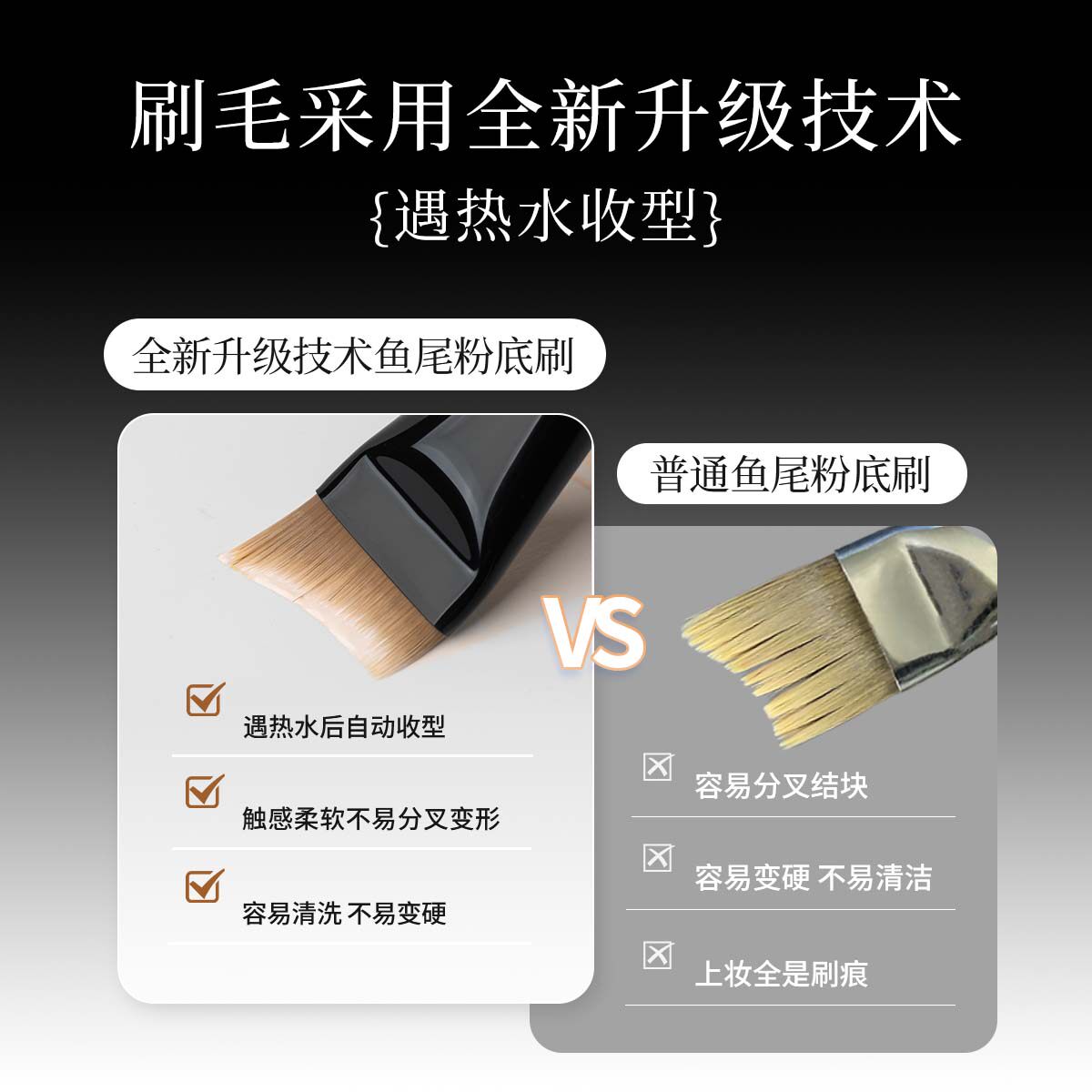 AOLANLA 鱼尾粉底刷超薄扁平斜角月牙刷面膜刷子无痕粉底液化妆刷,淘宝优惠券,粉丝福利购,淘宝优惠卷