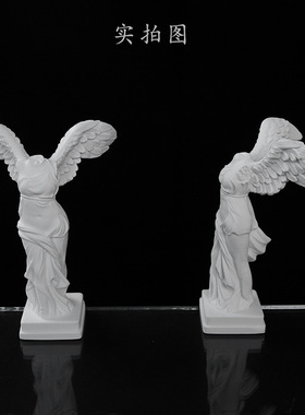 轻奢欧式胜利女孩雕塑人物像树脂工艺品家居装饰摆件书房客厅