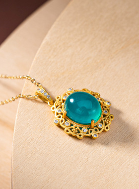 原石蓝色水晶小众淑女风