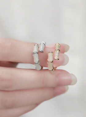 步步高竹节戒指女时尚个性