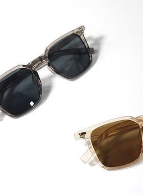 韩版百搭中性透明框可配近视墨镜