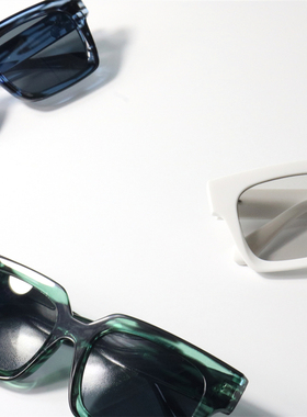 大理石纹方形粗框太阳眼镜uv400