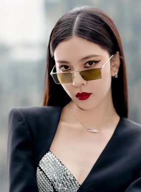 墨镜朋克风窄框长方形太阳眼镜