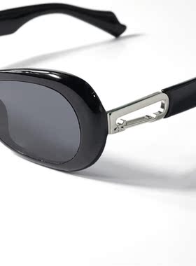 嘻哈风格椭圆形渐变色粗框墨镜