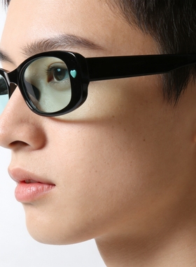 薄荷绿爱心UV400窄框近视墨镜