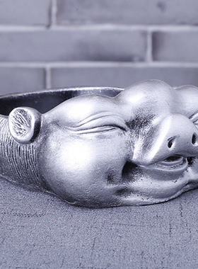 招财猪烟灰缸创意家居招财摆件工艺品酒店客厅招财进宝树脂