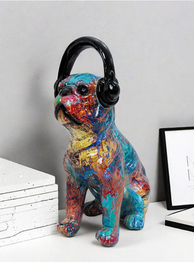 复古动物艺术品摆件感树脂工艺品狗家居客厅柜子装饰品公仔