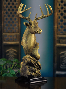 装饰摆件鹿饰品摆件商用金色艺术摆件玄关饰品样板房软装个性摆件