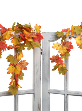 仿真枫叶壁挂藤条圣诞节万圣节秋色藤蔓家居用品装饰摆件道具