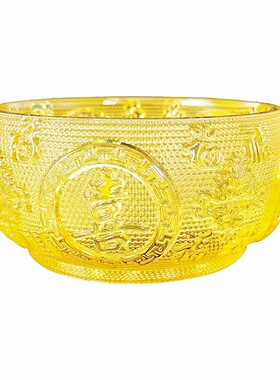 厂家供应 黄水晶琉璃水晶聚宝盆 新钵盂福禄寿喜财家居装饰品