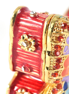 欧美跨境珐琅彩动物型金属工艺品摆件饰品收纳盒创意家居摆饰