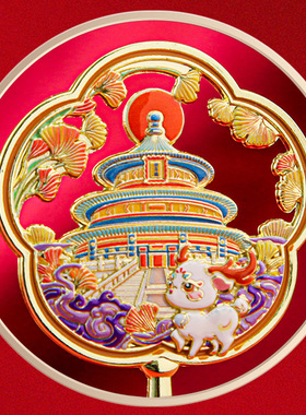 天坛祈年殿四季冰箱贴磁吸金属浮雕博物馆文创旅游纪念品国风