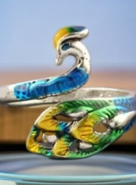 孔雀个性泰轻奢五彩钩织食