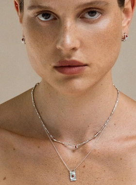 Wens格致系列镶石吊坠项链女