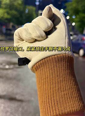 加厚防风防滑可触屏五指手套